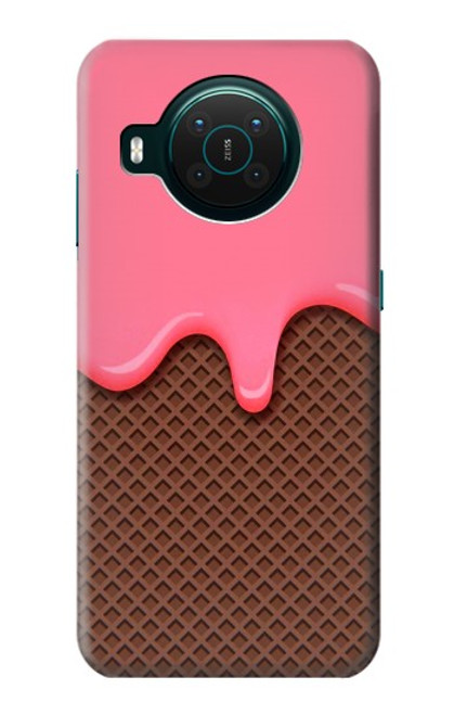 W3754 Strawberry Ice Cream Cone Funda Carcasa Case y Caso Del Tirón Funda para Nokia X10