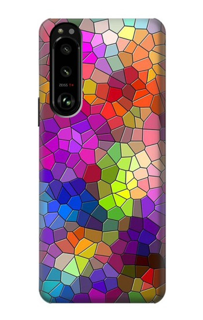 W3677 Colorful Brick Mosaics Funda Carcasa Case y Caso Del Tirón Funda para Sony Xperia 5 III