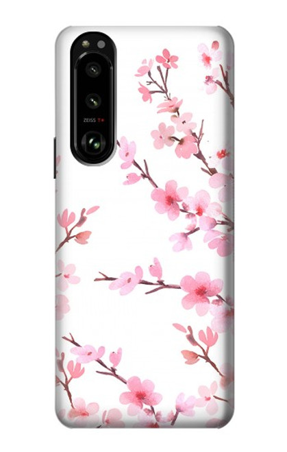 W3707 Pink Cherry Blossom Spring Flower Funda Carcasa Case y Caso Del Tirón Funda para Sony Xperia 5 III