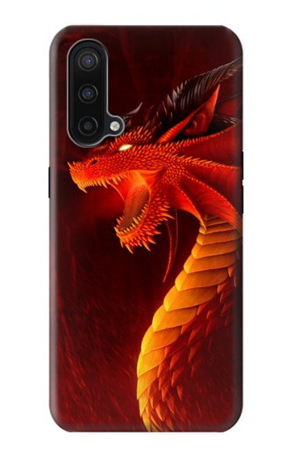 W0526 Red Dragon Funda Carcasa Case y Caso Del Tirón Funda para OnePlus Nord CE 5G