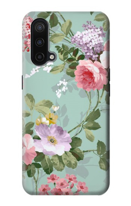 W2178 Flower Floral Art Painting Funda Carcasa Case y Caso Del Tirón Funda para OnePlus Nord CE 5G