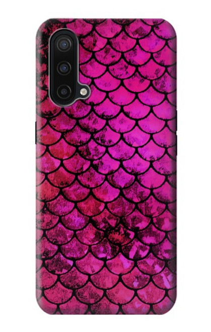 W3051 Pink Mermaid Fish Scale Funda Carcasa Case y Caso Del Tirón Funda para OnePlus Nord CE 5G