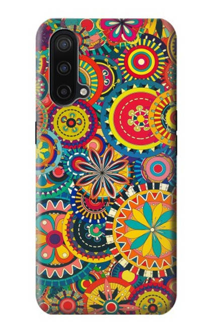 W3272 Colorful Pattern Funda Carcasa Case y Caso Del Tirón Funda para OnePlus Nord CE 5G