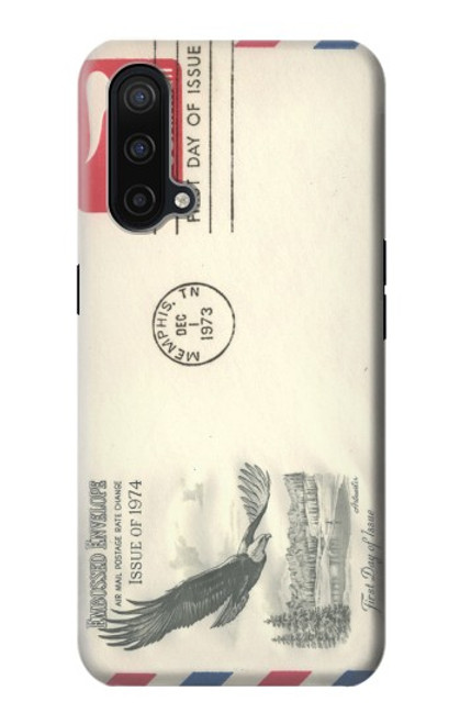 W3551 Vintage Airmail Envelope Art Funda Carcasa Case y Caso Del Tirón Funda para OnePlus Nord CE 5G