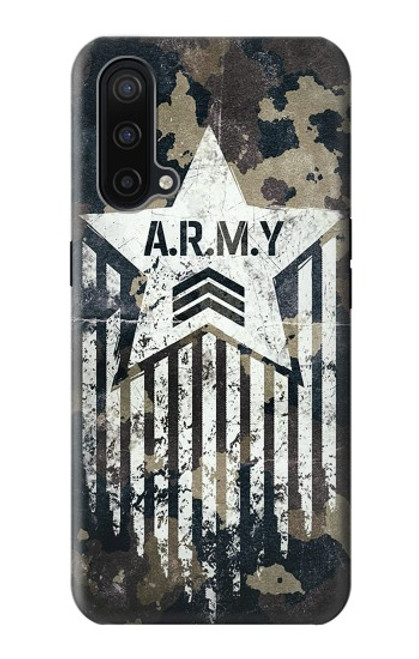 W3666 Army Camo Camouflage Funda Carcasa Case y Caso Del Tirón Funda para OnePlus Nord CE 5G