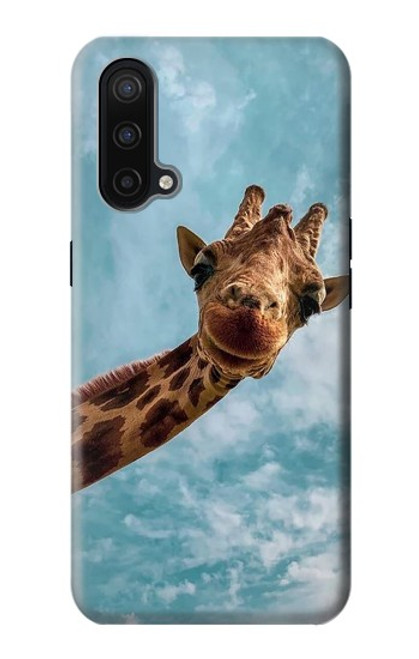W3680 Cute Smile Giraffe Funda Carcasa Case y Caso Del Tirón Funda para OnePlus Nord CE 5G