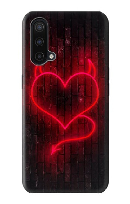 W3682 Devil Heart Funda Carcasa Case y Caso Del Tirón Funda para OnePlus Nord CE 5G