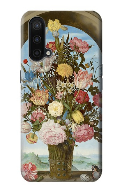 W3749 Vase of Flowers Funda Carcasa Case y Caso Del Tirón Funda para OnePlus Nord CE 5G