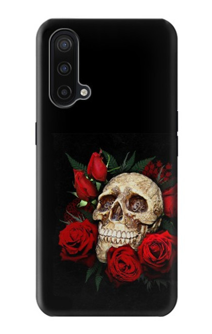 W3753 Dark Gothic Goth Skull Roses Funda Carcasa Case y Caso Del Tirón Funda para OnePlus Nord CE 5G