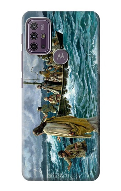 W1722 Jesus Walk on The Sea Funda Carcasa Case y Caso Del Tirón Funda para Motorola Moto G10 Power
