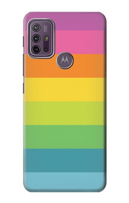 W2363 Rainbow Pattern Funda Carcasa Case y Caso Del Tirón Funda para Motorola Moto G10 Power