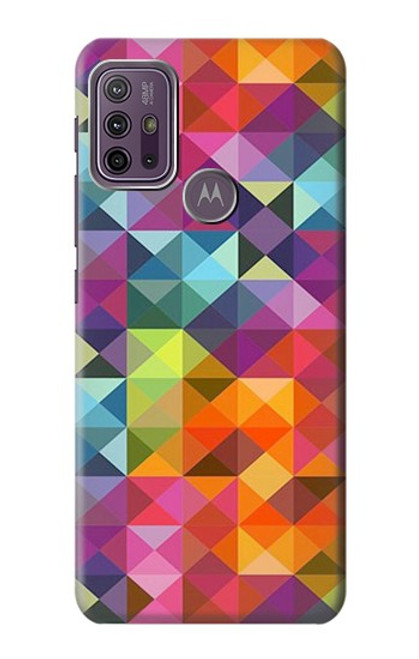 W3477 Abstract Diamond Pattern Funda Carcasa Case y Caso Del Tirón Funda para Motorola Moto G10 Power