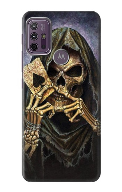 W3594 Grim Reaper Wins Poker Funda Carcasa Case y Caso Del Tirón Funda para Motorola Moto G10 Power