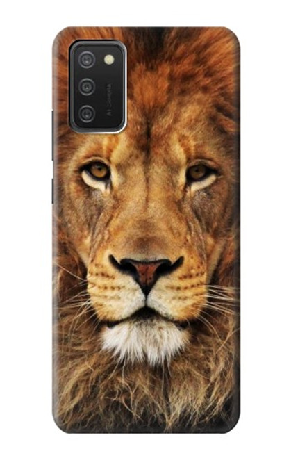 W2870 Lion King of Beasts Funda Carcasa Case y Caso Del Tirón Funda para Samsung Galaxy A03S