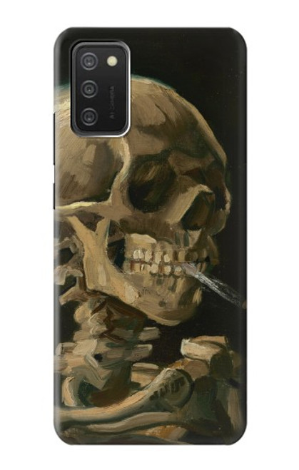 W3358 Vincent Van Gogh Skeleton Cigarette Funda Carcasa Case y Caso Del Tirón Funda para Samsung Galaxy A03S