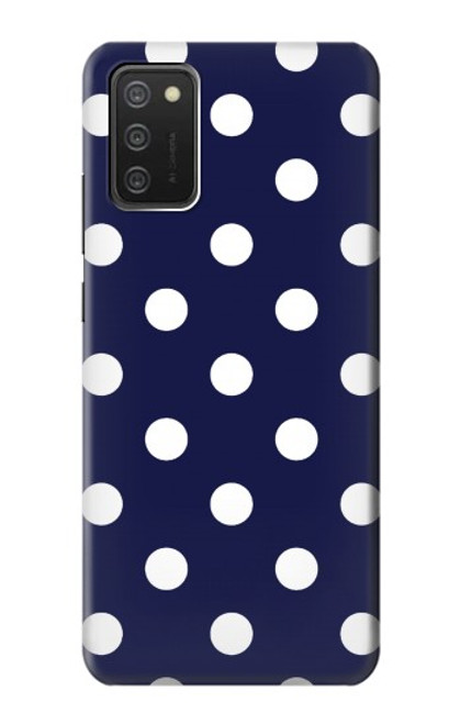 W3533 Blue Polka Dot Funda Carcasa Case y Caso Del Tirón Funda para Samsung Galaxy A03S