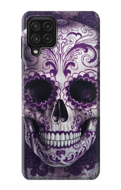 W3582 Purple Sugar Skull Funda Carcasa Case y Caso Del Tirón Funda para Samsung Galaxy A22 4G