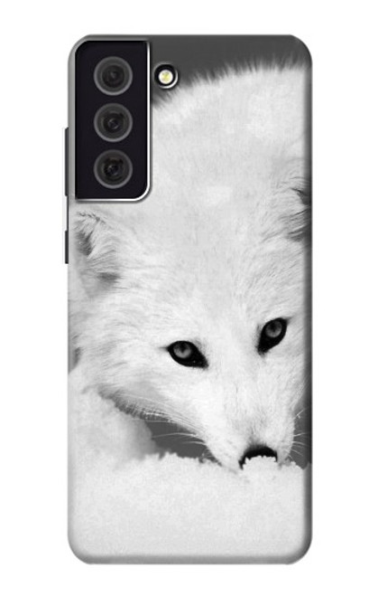 W2569 White Arctic Fox Funda Carcasa Case y Caso Del Tirón Funda para Samsung Galaxy S21 FE 5G