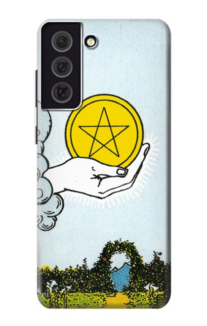 W3722 Tarot Card Ace of Pentacles Coins Funda Carcasa Case y Caso Del Tirón Funda para Samsung Galaxy S21 FE 5G