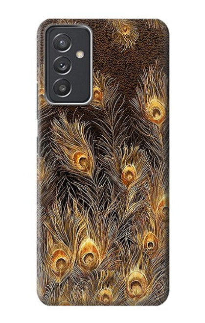W3691 Gold Peacock Feather Funda Carcasa Case y Caso Del Tirón Funda para Samsung Galaxy Quantum 2