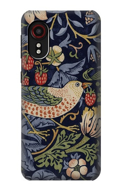 W3791 William Morris Strawberry Thief Fabric Funda Carcasa Case y Caso Del Tirón Funda para Samsung Galaxy Xcover 5