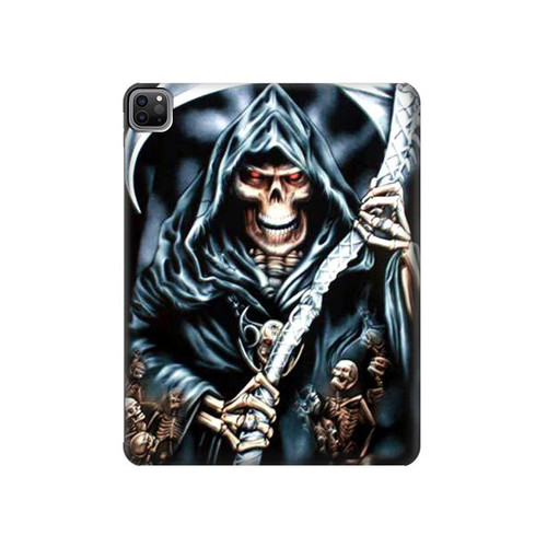 W0295 Grim Reaper Funda Carcasa Case para iPad Pro 12.9 (2022, 2021, 2020, 2018), Air 13 (2024)