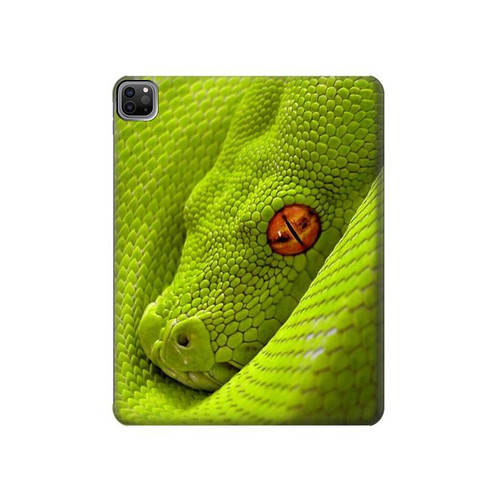 W0785 Green Snake Funda Carcasa Case para iPad Pro 12.9 (2022,2021,2020,2018, 3rd, 4th, 5th, 6th)