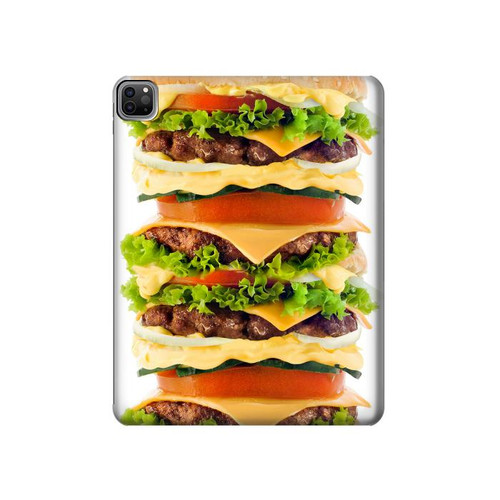 W0790 Hamburger Funda Carcasa Case para iPad Pro 12.9 (2022, 2021, 2020, 2018), Air 13 (2024)