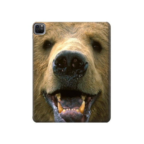 W0840 Grizzly Bear Face Funda Carcasa Case para iPad Pro 12.9 (2022,2021,2020,2018, 3rd, 4th, 5th, 6th)