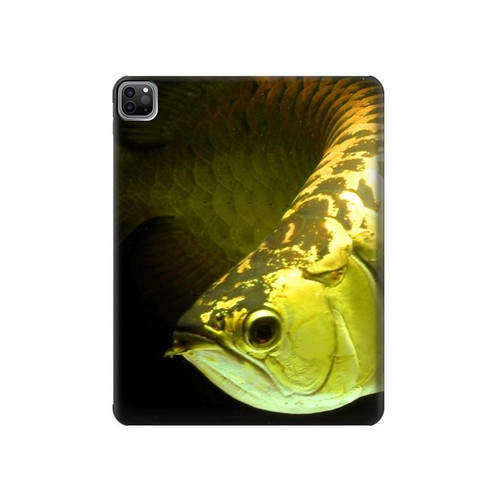 W1021 Gold Arowana Fish Funda Carcasa Case para iPad Pro 12.9 (2022, 2021, 2020, 2018), Air 13 (2024)