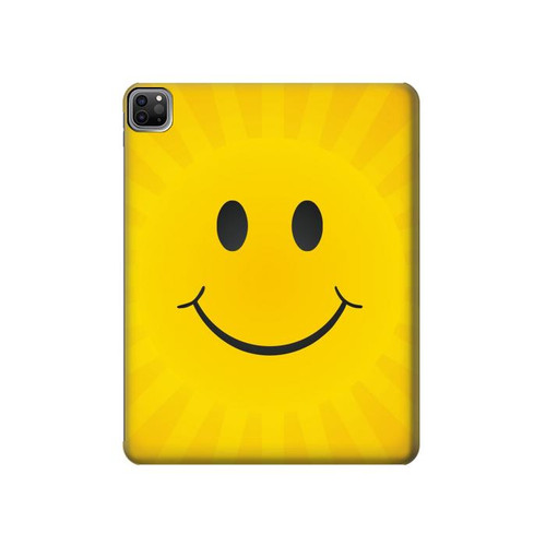 W1146 Yellow Sun Smile Funda Carcasa Case para iPad Pro 12.9 (2022,2021,2020,2018, 3rd, 4th, 5th, 6th)