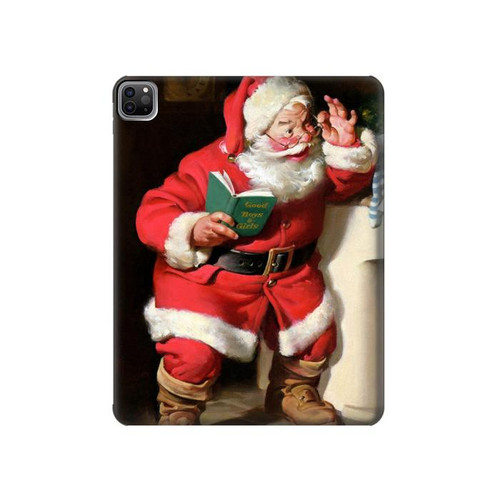 W1417 Santa Claus Merry Xmas Funda Carcasa Case para iPad Pro 12.9 (2022,2021,2020,2018, 3rd, 4th, 5th, 6th)
