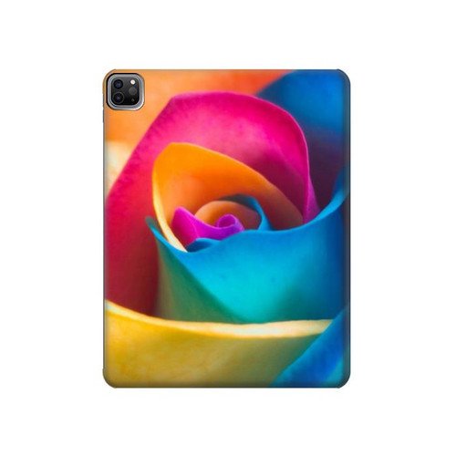 W1671 Rainbow Colorful Rose Funda Carcasa Case para iPad Pro 12.9 (2022,2021,2020,2018, 3rd, 4th, 5th, 6th)
