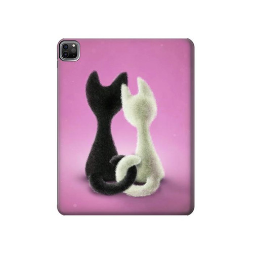 W1832 Love Cat Funda Carcasa Case para iPad Pro 12.9 (2022,2021,2020,2018, 3rd, 4th, 5th, 6th)