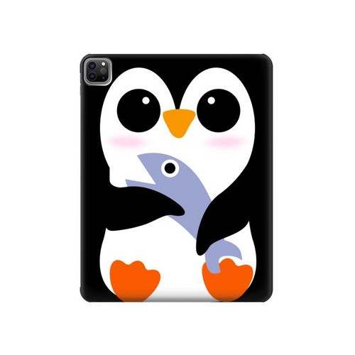 W2631 Cute Baby Penguin Funda Carcasa Case para iPad Pro 12.9 (2022,2021,2020,2018, 3rd, 4th, 5th, 6th)