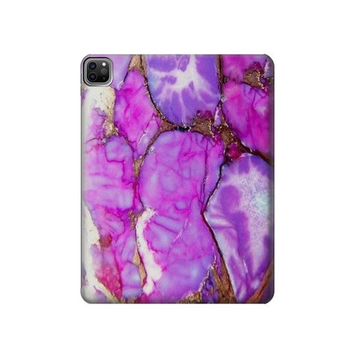 W2907 Purple Turquoise Stone Funda Carcasa Case para iPad Pro 12.9 (2022,2021,2020,2018, 3rd, 4th, 5th, 6th)