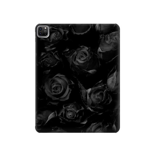 W3153 Black Roses Funda Carcasa Case para iPad Pro 12.9 (2022,2021,2020,2018, 3rd, 4th, 5th, 6th)