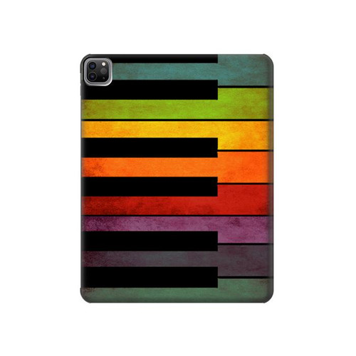 W3451 Colorful Piano Funda Carcasa Case para iPad Pro 12.9 (2022,2021,2020,2018, 3rd, 4th, 5th, 6th)