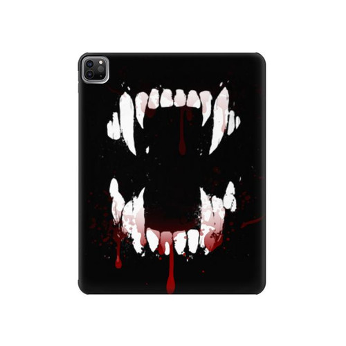 W3527 Vampire Teeth Bloodstain Funda Carcasa Case para iPad Pro 12.9 (2022,2021,2020,2018, 3rd, 4th, 5th, 6th)
