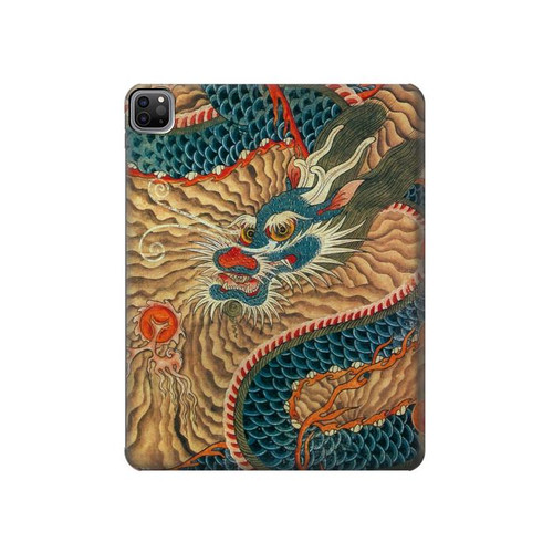 W3541 Dragon Cloud Painting Funda Carcasa Case para iPad Pro 12.9 (2022,2021,2020,2018, 3rd, 4th, 5th, 6th)