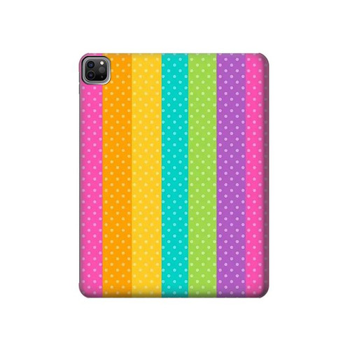 W3678 Colorful Rainbow Vertical Funda Carcasa Case para iPad Pro 12.9 (2022,2021,2020,2018, 3rd, 4th, 5th, 6th)