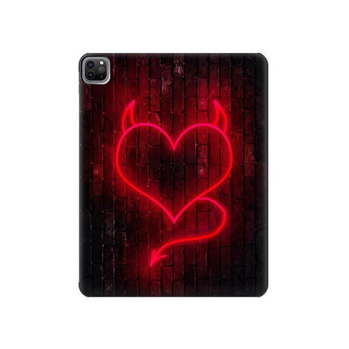 W3682 Devil Heart Funda Carcasa Case para iPad Pro 12.9 (2022,2021,2020,2018, 3rd, 4th, 5th, 6th)