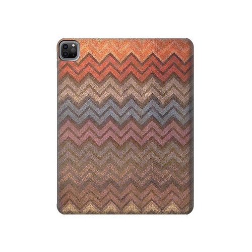 W3752 Zigzag Fabric Pattern Graphic Printed Funda Carcasa Case para iPad Pro 12.9 (2022,2021,2020,2018, 3rd, 4th, 5th, 6th)