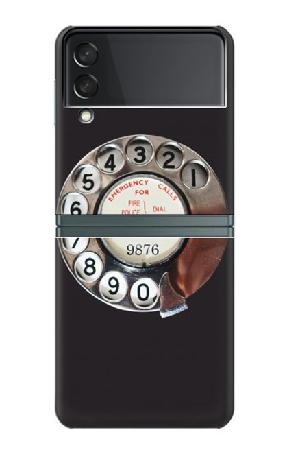 W0059 Retro Rotary Phone Dial On Hard Case For Samsung Galaxy Z Flip 3 5G