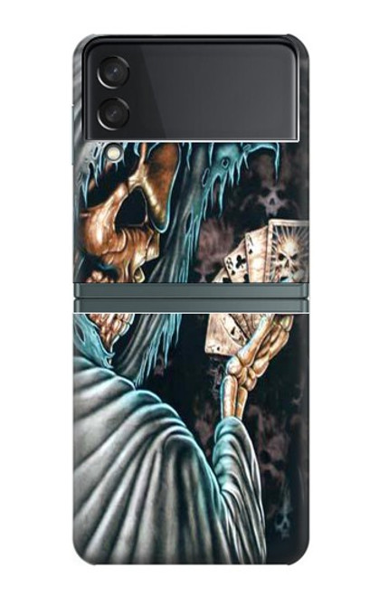 W0748 Grim Reaper Death Poker Hard Case For Samsung Galaxy Z Flip 3 5G