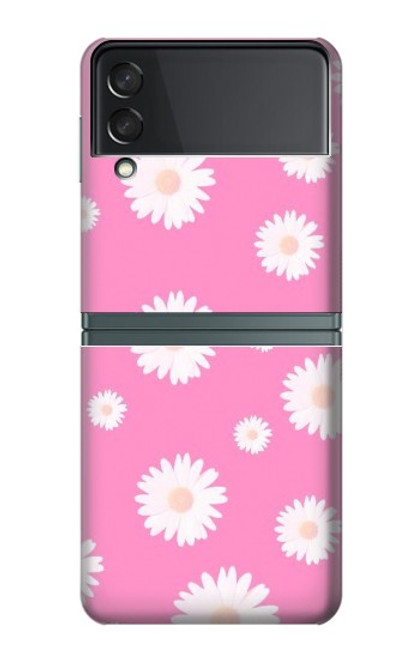 W3500 Pink Floral Pattern Hard Case For Samsung Galaxy Z Flip 3 5G