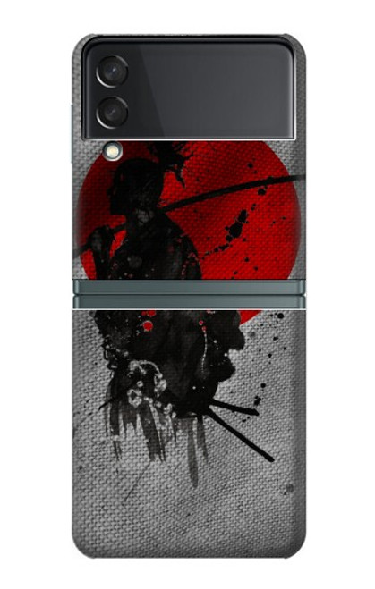 W3517 Japan Flag Samurai Hard Case For Samsung Galaxy Z Flip 3 5G