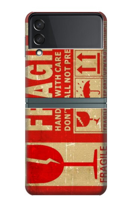W3552 Vintage Fragile Label Art Hard Case For Samsung Galaxy Z Flip 3 5G