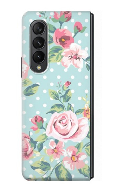 W3494 Vintage Rose Polka Dot Hard Case For Samsung Galaxy Z Fold 3 5G