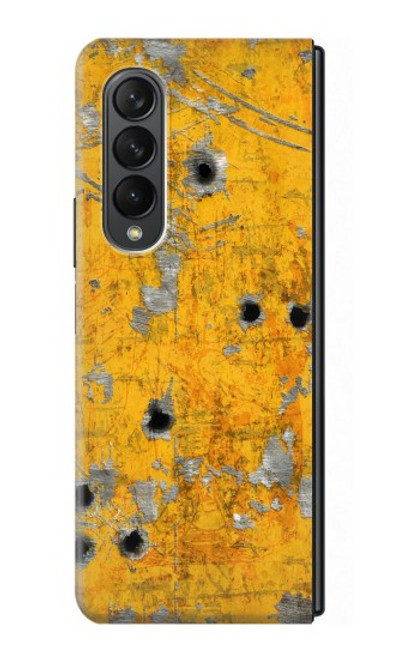 W3528 Bullet Rusting Yellow Metal Hard Case For Samsung Galaxy Z Fold 3 5G